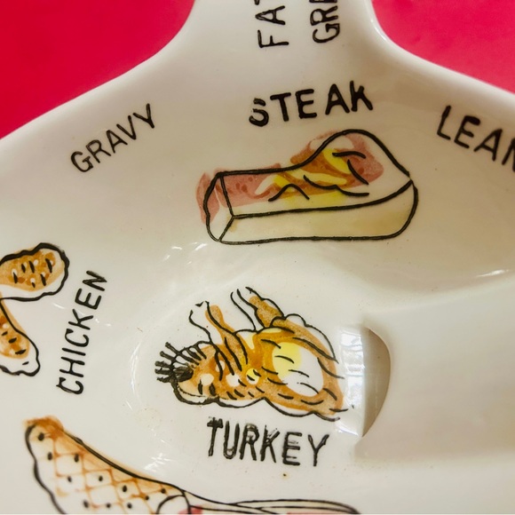 Vintage Ceramic Gravy Ladle & Separator Japan w cute graphics 2 pc Kitchen Kitch - Picture 6 of 10